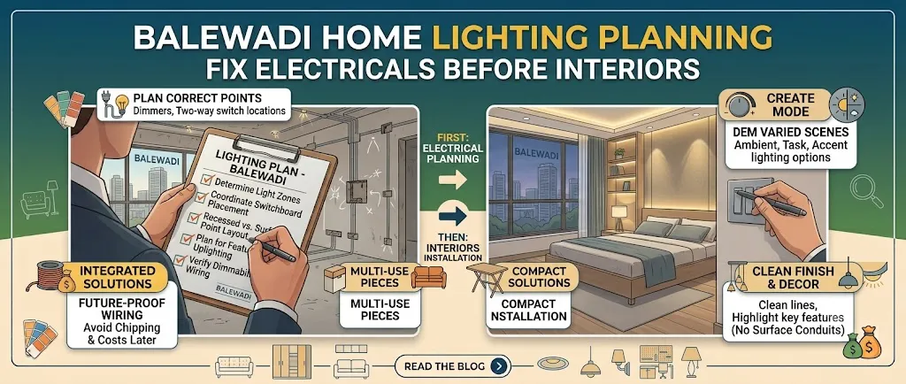 Balewadi Home Lighting Planning: Fix Electricals Before Interiors