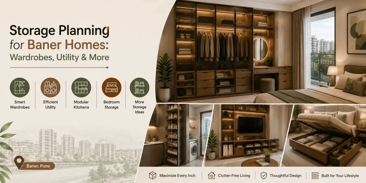 Storage Planning for Baner Homes: Wardrobes, Utility & More
