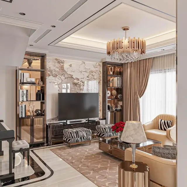 Living Room, Modern style from Modern Turnkey Residential Interior Project in Pune in Pune by Matrix FMS (Interiors) India Pvt Ltd