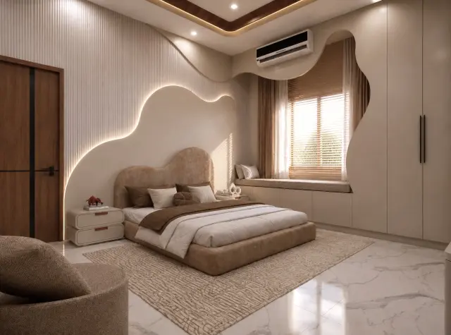 Master Bedroom, Modern style from Modern 3 BHK Flat Interior in Jodhpur in Jodhpur by Interior designer Sneha Soni