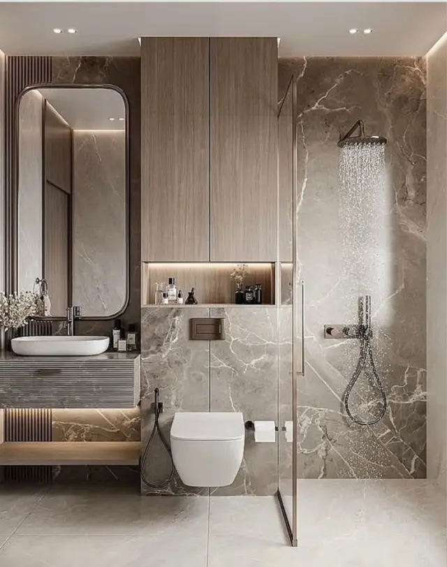 Bathroom / Washroom, Modern style from Modern 3 BHK Flat Interior in Jodhpur in Jodhpur by Interior designer Sneha Soni