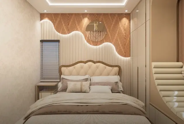 Bedroom, Contemporary style from Contemporary Warm Minimalist Residential Interiors in Indore in Indore by Vinamr jain