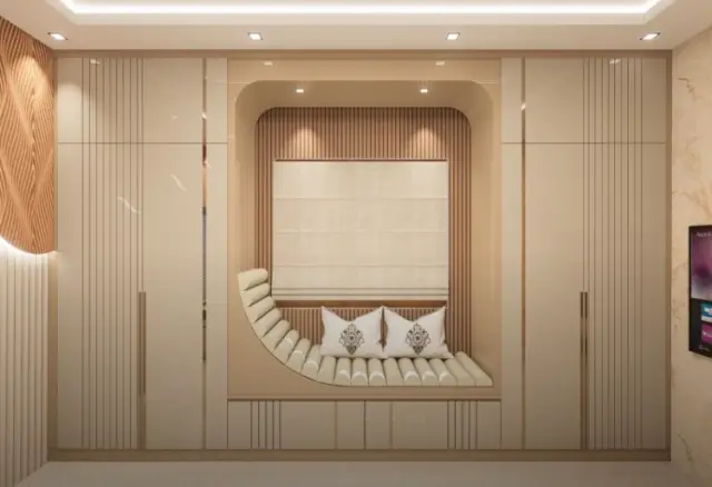 Bedroom, Contemporary style from Contemporary Warm Minimalist Residential Interiors in Indore in Indore by Vinamr jain