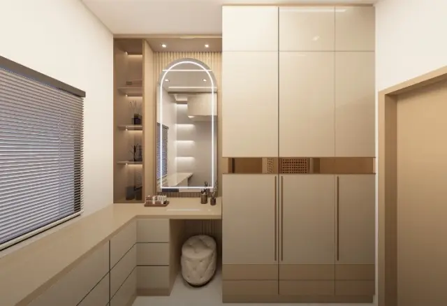 Bedroom, Contemporary style from Contemporary Warm Minimalist Residential Interiors in Indore in Indore by Vinamr jain