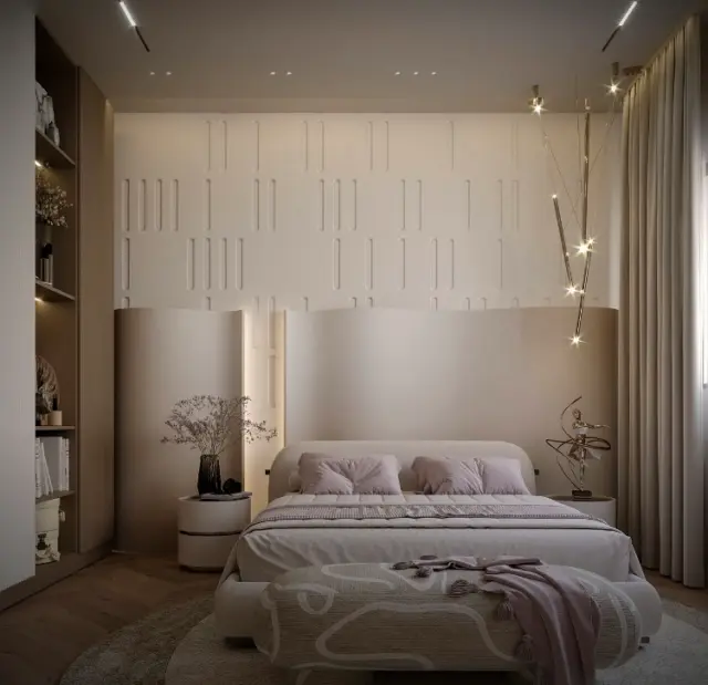 Master Bedroom, Contemporary style from Contemporary Warm Minimalist Residential Interiors in Indore in Indore by Vinamr jain