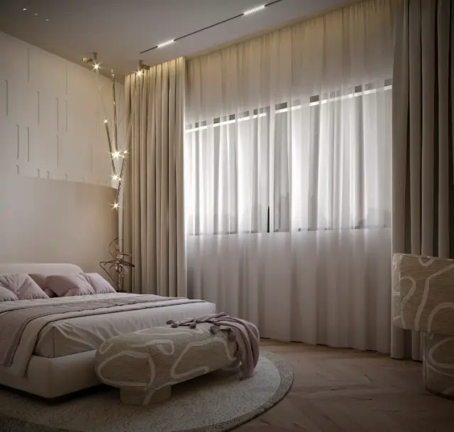 Master Bedroom, Contemporary style from Contemporary Warm Minimalist Residential Interiors in Indore in Indore by Vinamr jain