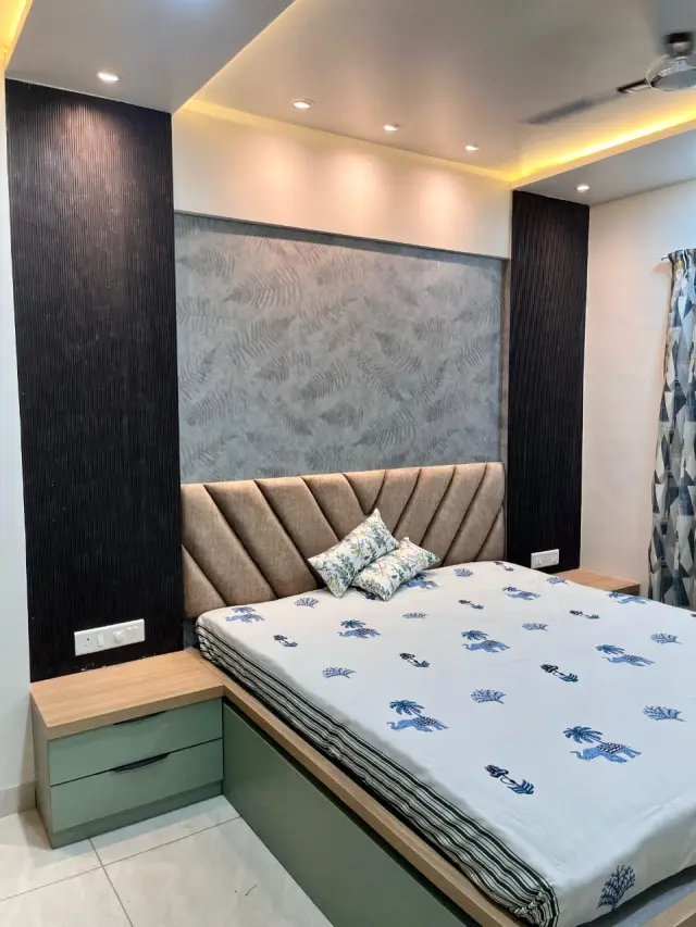 Bedroom, Modern style from Modern 2 BHK Home Interiors in Dhanori by Maheboob Shaikh