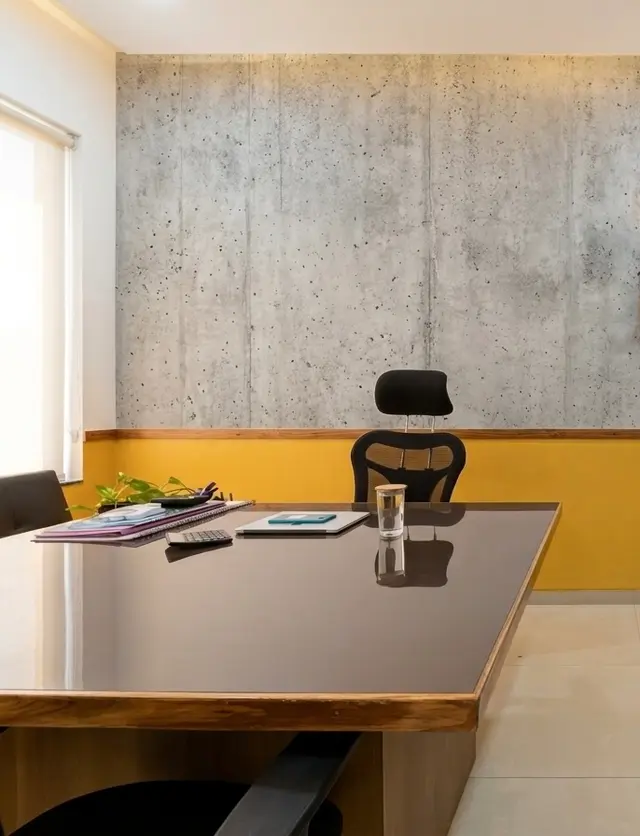 Executive Cabin, Minimalist style from Office Interior in Prabhat Road, Pune in Prabhat Road by Ar Mitalee Kulkarni