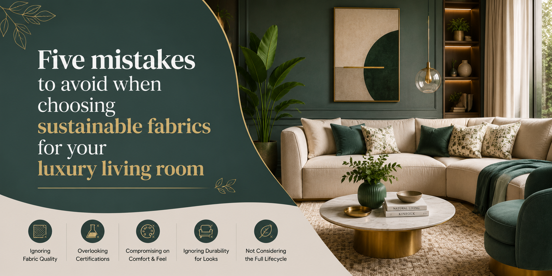 Five Sustainable Fabric Mistakes to Avoid in a Luxury Living Room