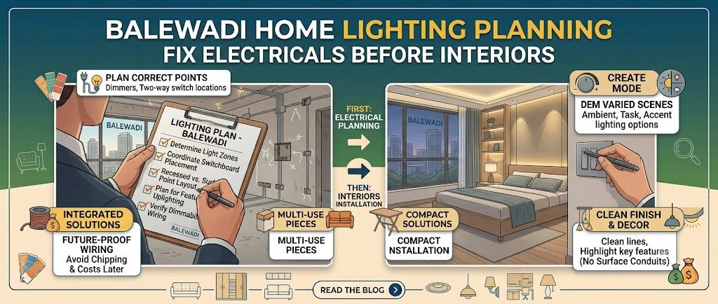 Balewadi Home Lighting Planning: Fix Electricals Before Interiors